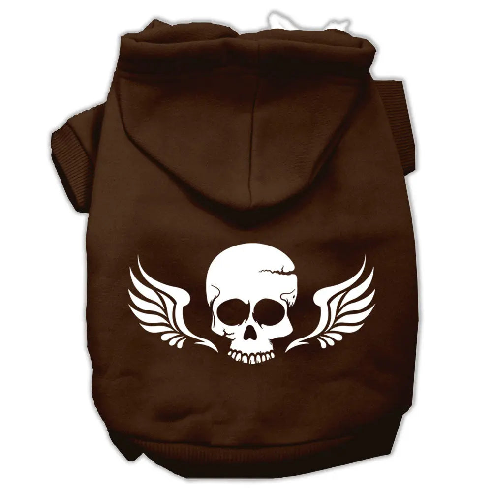 Skull Wings Screen Print Pet Hoodies Brown Size Xxxl Default Title