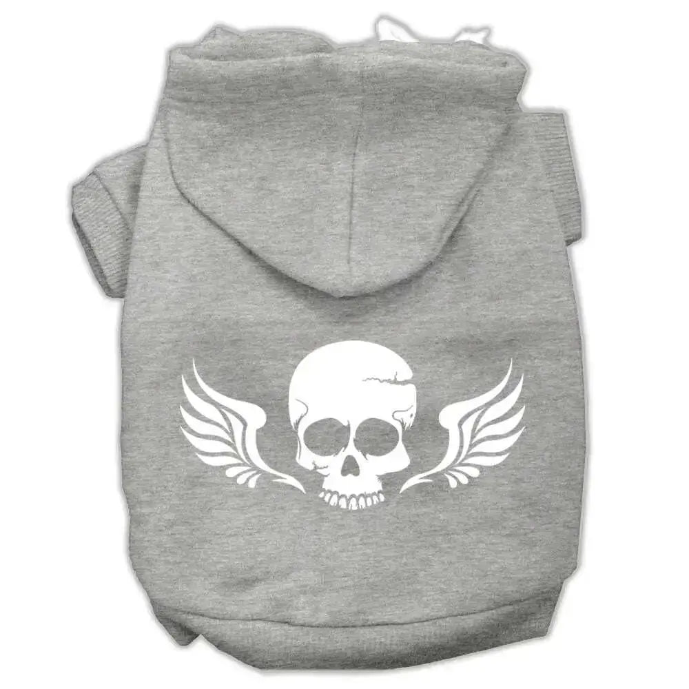 Skull-Wings-Screen-Print-Pet-Hoodies-Grey-Size-Sm-GreatEagleInc-319899795