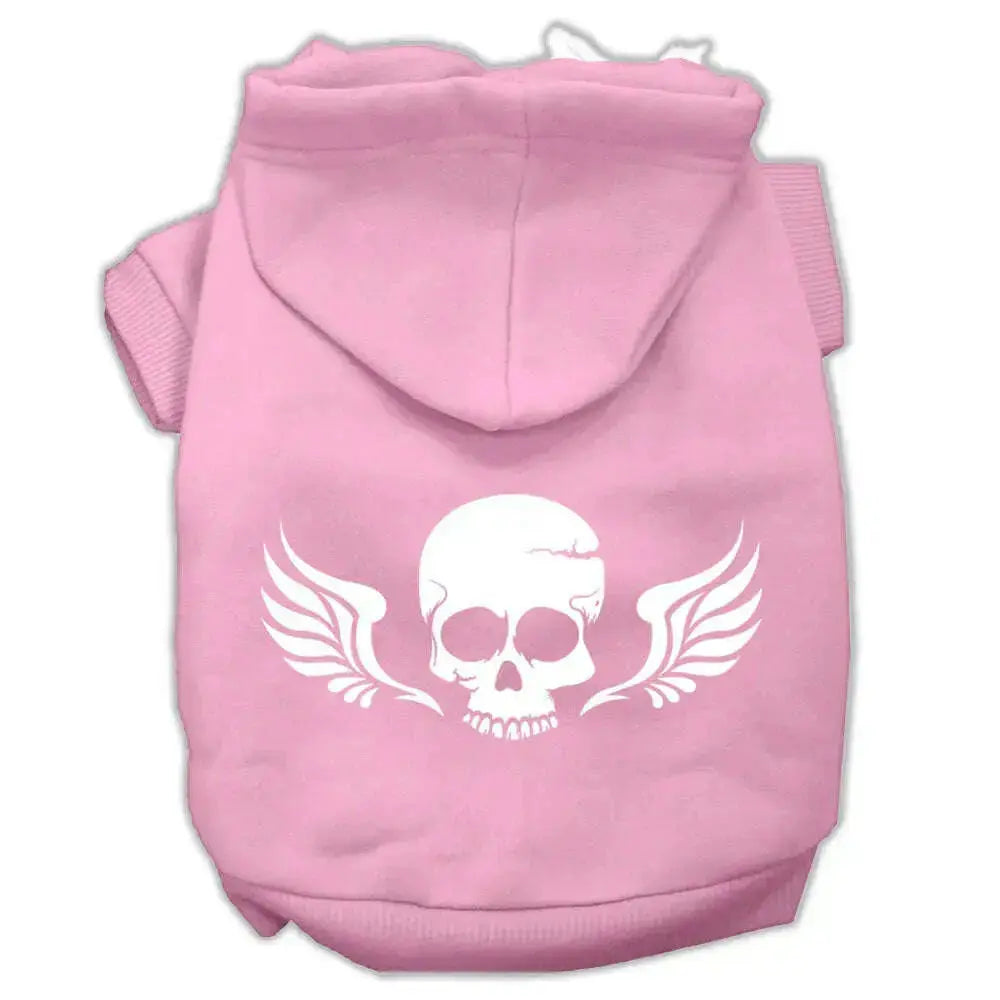 Skull-Wings-Screen-Print-Pet-Hoodies-Light-Pink-Size-Med-GreatEagleInc-319900522
