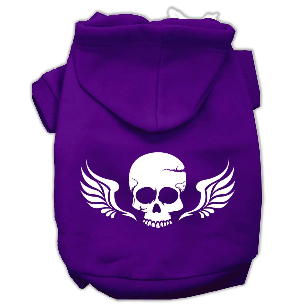 Skull Wings Screen Print Pet Hoodies Purple Size Xs Default Title