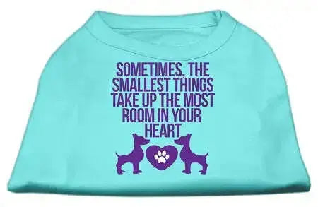 Smallest-Things-Screen-Print-Dog-Shirt-Aqua-Lg-GreatEagleInc-333850161