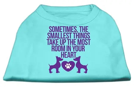 Smallest Things Screen Print Dog Shirt Aqua Xs Default Title