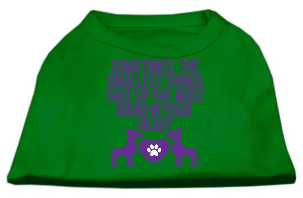 Smallest-Things-Screen-Print-Dog-Shirt-Green-Med-GreatEagleInc-318550780
