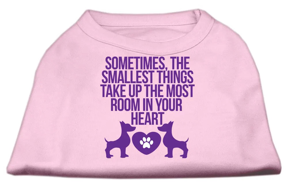 Smallest Things Screen Print Dog Shirt Light Pink Med Default Title