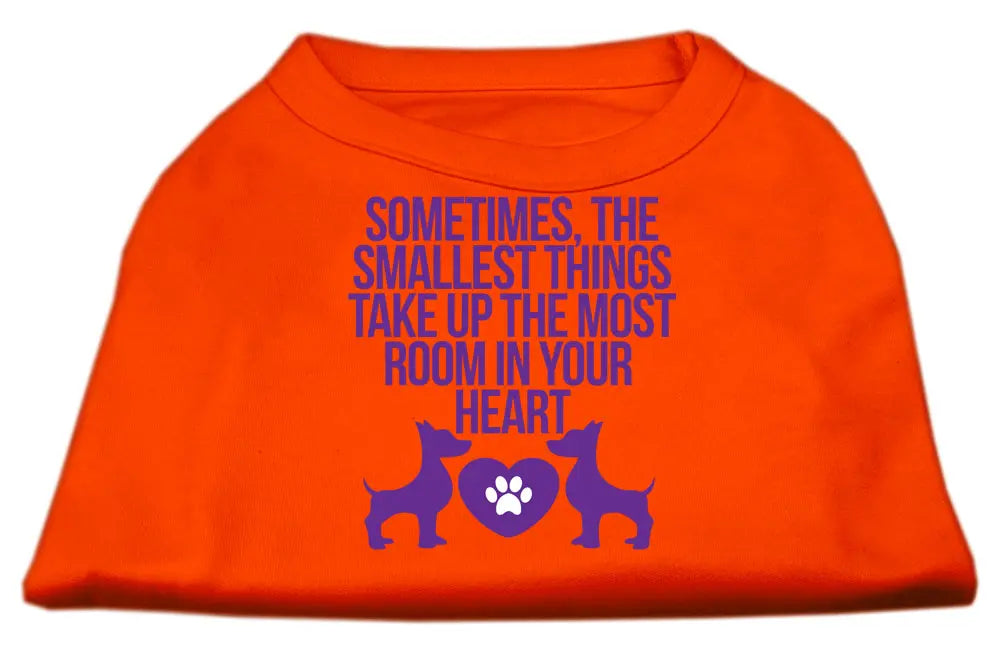 Smallest Things Screen Print Dog Shirt Orange Xs Default Title