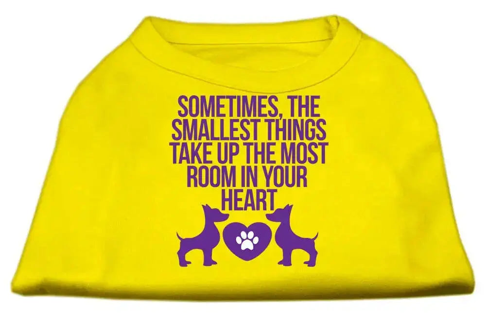 Smallest-Things-Screen-Print-Dog-Shirt-Yellow-Med-GreatEagleInc-318796190