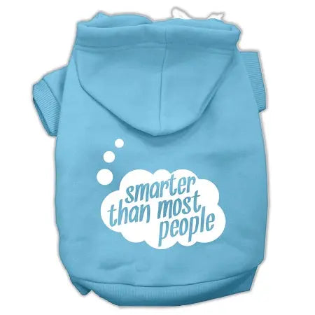 Smarter Then Most People Screen Printed Dog Pet Hoodies Baby Blue Size Med Default Title