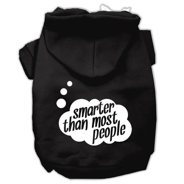 Smarter Then Most People Screen Printed Dog Pet Hoodies Black Size Xxl Default Title