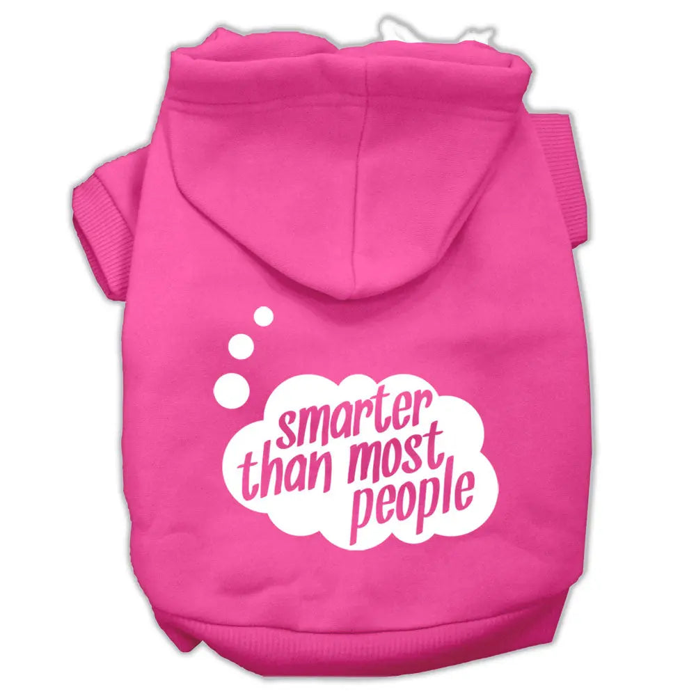 Smarter Then Most People Screen Printed Dog Pet Hoodies Bright Pink Size Xxxl Default Title