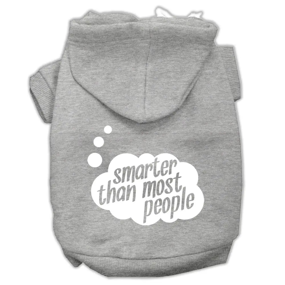 Smarter Then Most People Screen Printed Dog Pet Hoodies Grey Size Xs Default Title