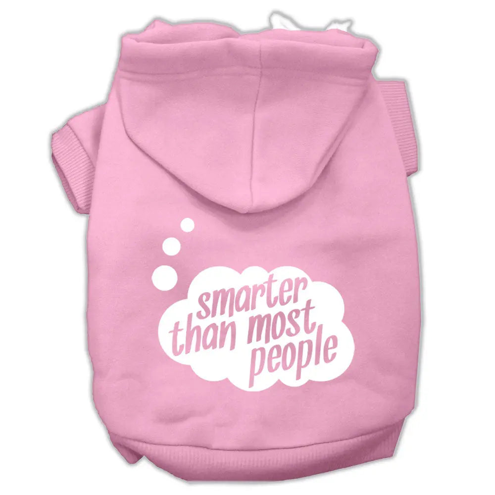 Smarter Then Most People Screen Printed Dog Pet Hoodies Light Pink Size Sm Default Title
