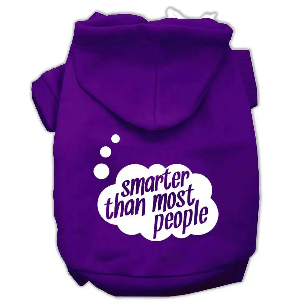 Smarter-Then-Most-People-Screen-Printed-Dog-Pet-Hoodies-Purple-Size-Lg-GreatEagleInc-319715863