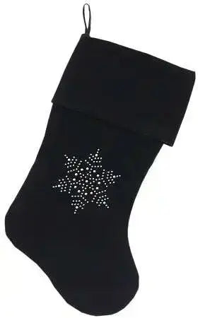 Snowflake-Rhinestone-18-Inch-Velvet-Christmas-Stocking-Black-GreatEagleInc-319868355