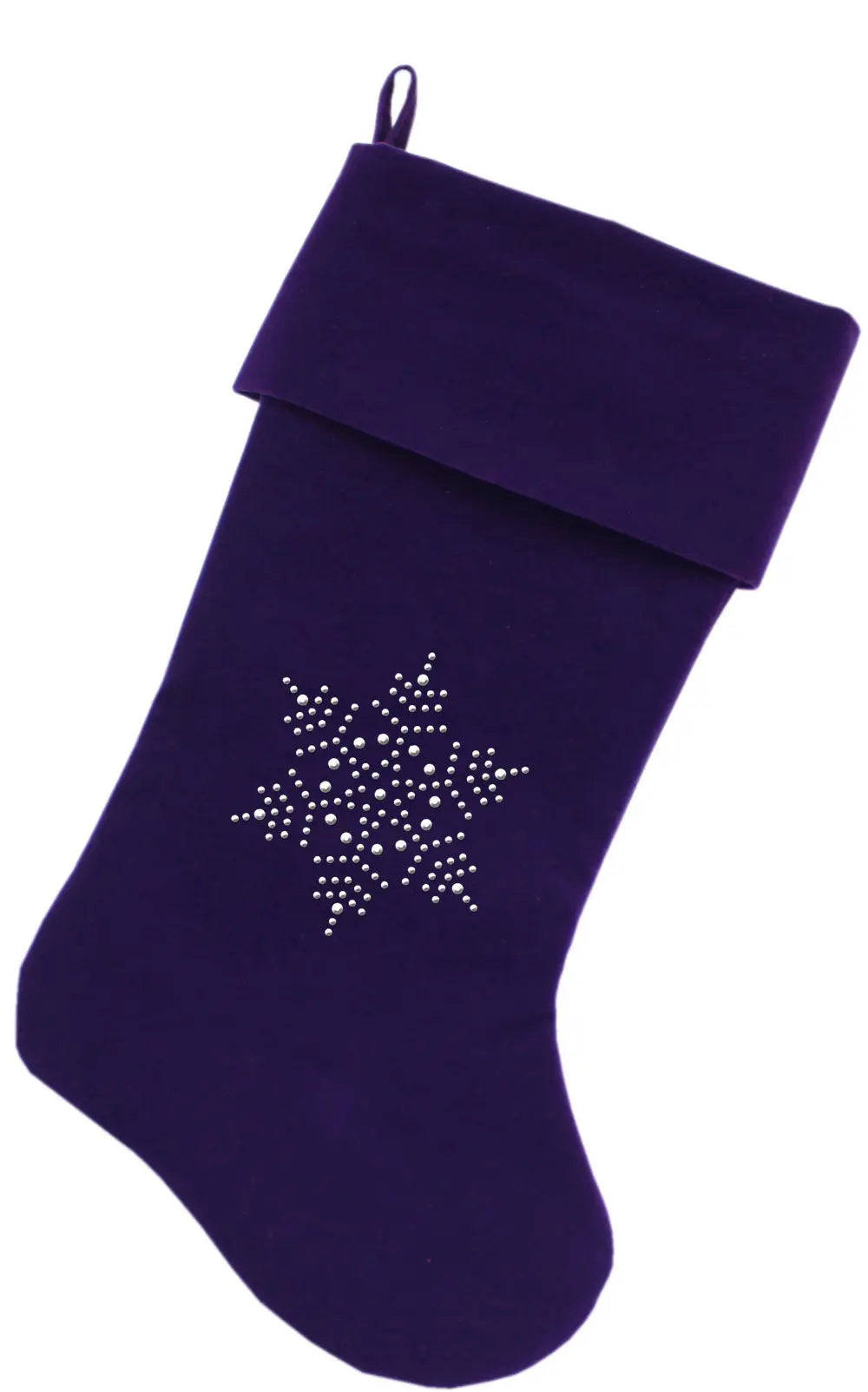 Snowflake Rhinestone 18 Inch Velvet Christmas Stocking Purple Default Title