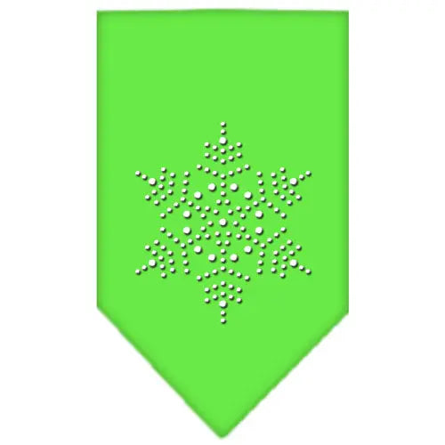 Snowflake Rhinestone Bandana Lime Green Small Default Title