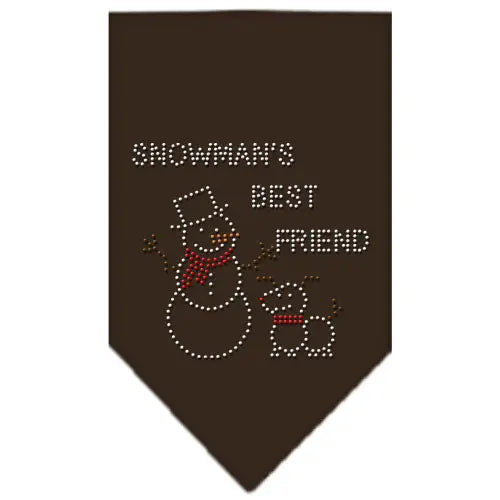 Snowman's Best Friend Rhinestone Bandana Cocoa Large Default Title