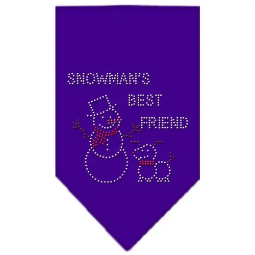 Snowman's Best Friend Rhinestone Bandana Purple Large Default Title