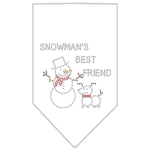 Snowman's Best Friend Rhinestone Bandana White Small Default Title