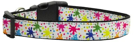 Splatter Paint Nylon Ribbon Collars Medium Default Title