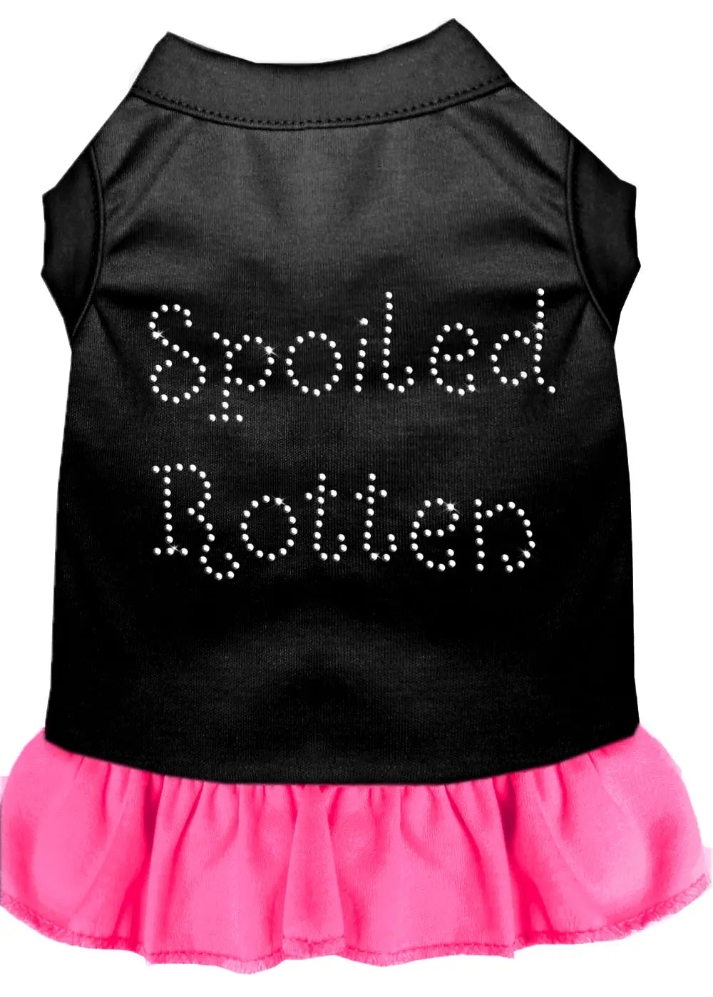 Spoiled Rotten Rhinestone Dress Black With Bright Pink Xs Default Title