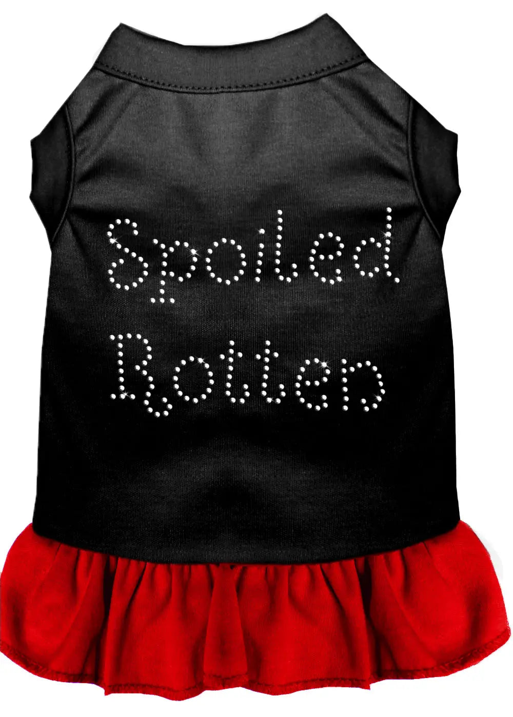 Spoiled Rotten Rhinestone Dress Black With Red Xl Default Title