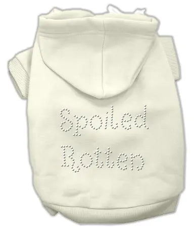 Spoiled Rotten Rhinestone Hoodie Cream S Default Title