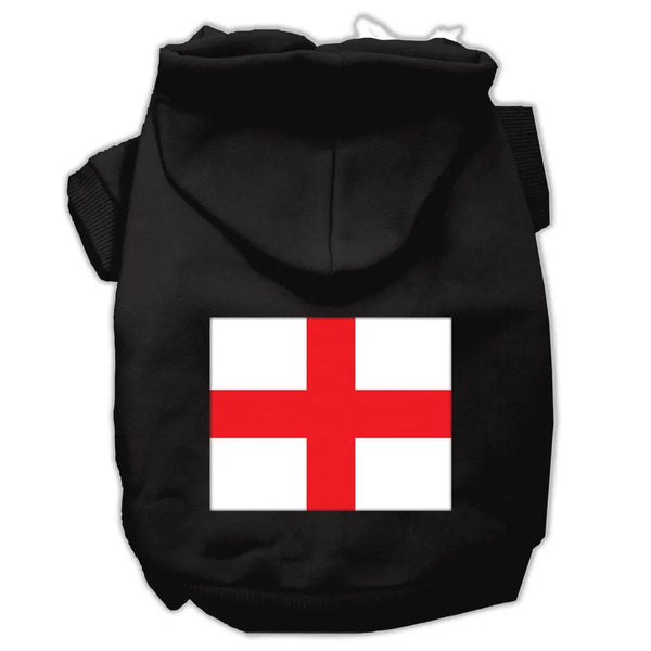 St George's Cross (english Flag) Screen Print Pet Hoodies Black Size Xxl Default Title