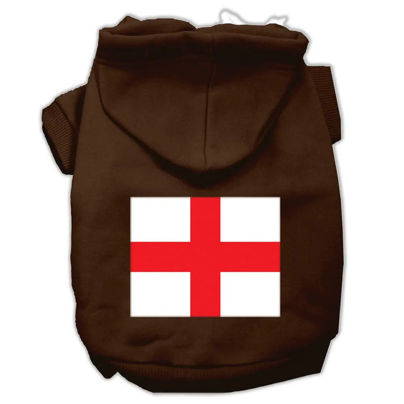 St George's Cross (english Flag) Screen Print Pet Hoodies Brown Size Xl Default Title