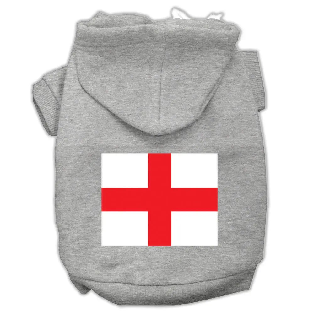 St George's Cross (english Flag) Screen Print Pet Hoodies Grey Size Xs Default Title