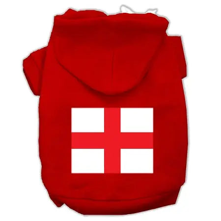 St George's Cross (english Flag) Screen Print Pet Hoodies Red Size Sm Default Title