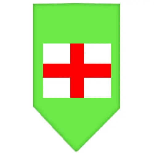 St Georges Cross Screen Print Bandana Lime Green Large Default Title