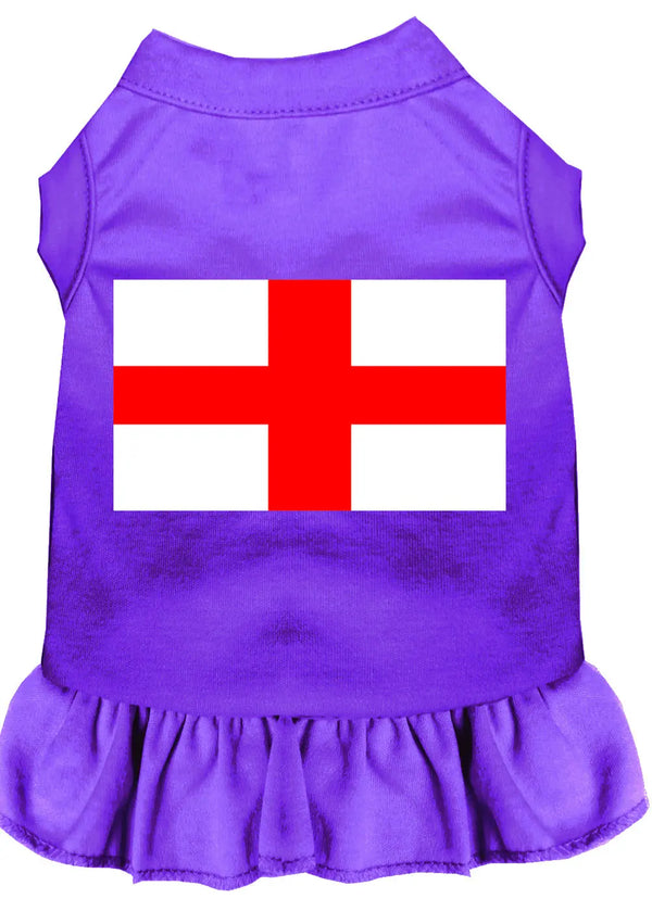 St Georges Cross Screen Print Dress Purple Xs Default Title