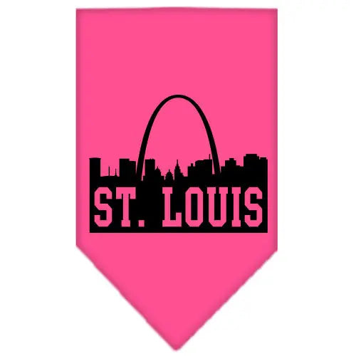 St Louis Skyline Screen Print Bandana Bright Pink Small Default Title