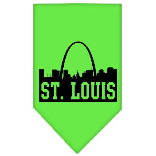 St Louis Skyline Screen Print Bandana Lime Green Small Default Title