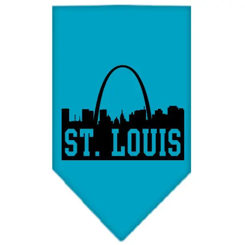 St Louis Skyline Screen Print Bandana Turquoise Small Default Title