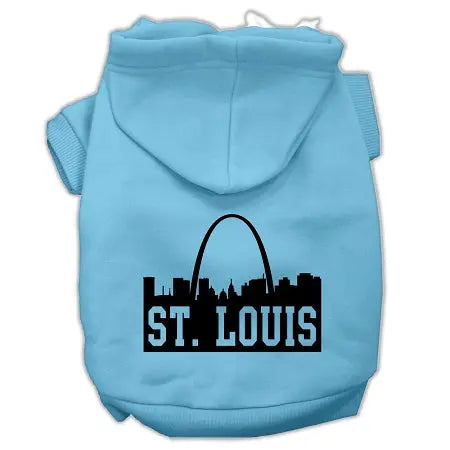 St Louis Skyline Screen Print Pet Hoodies Baby Blue Size Xs Default Title