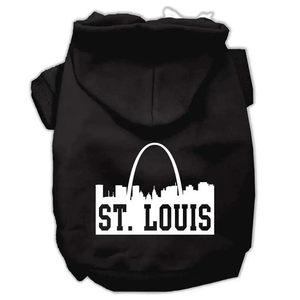 St-Louis-Skyline-Screen-Print-Pet-Hoodies-Black-Size-Sm-GreatEagleInc-319747679