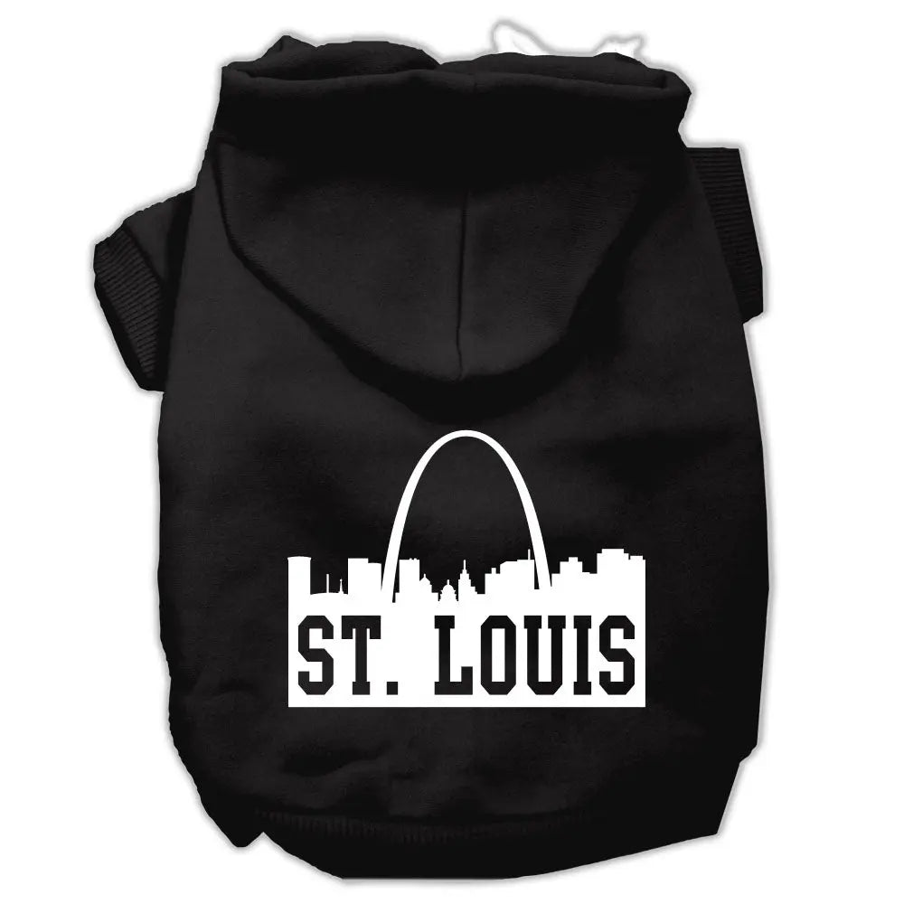 St Louis Skyline Screen Print Pet Hoodies Black Size Xl Default Title