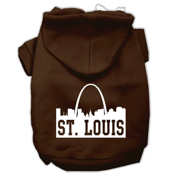 St Louis Skyline Screen Print Pet Hoodies Brown Size Xxl Default Title