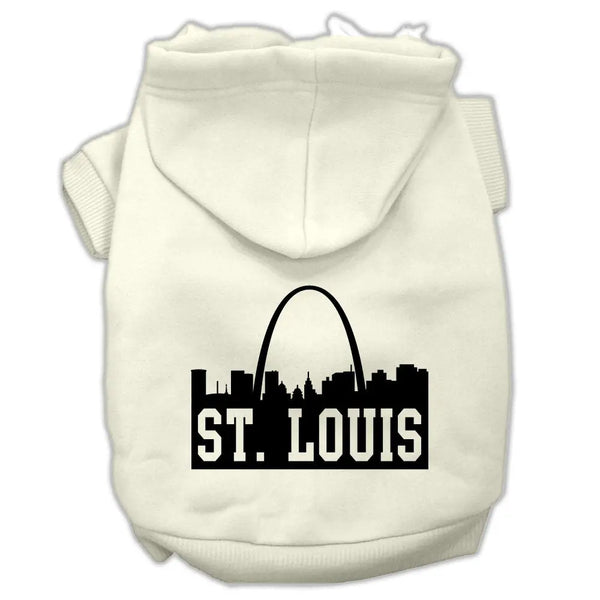 St Louis Skyline Screen Print Pet Hoodies Cream Size Xl Default Title