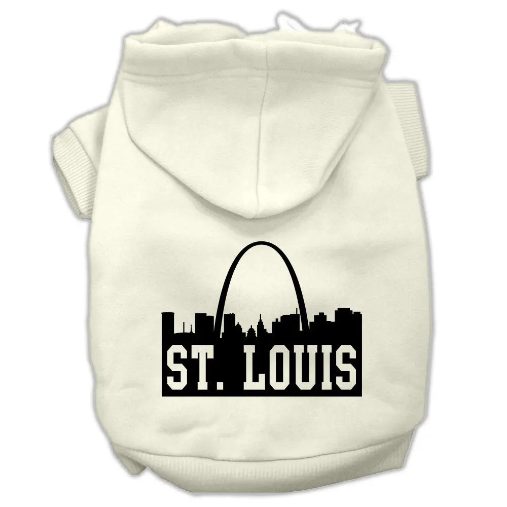 St Louis Skyline Screen Print Pet Hoodies Cream Size Xl Default Title