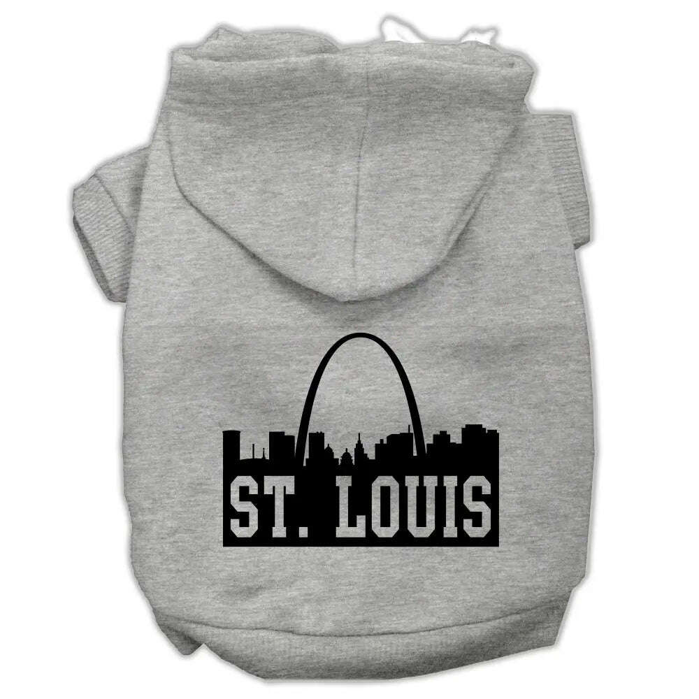 St-Louis-Skyline-Screen-Print-Pet-Hoodies-Grey-Size-Med-GreatEagleInc-319748181