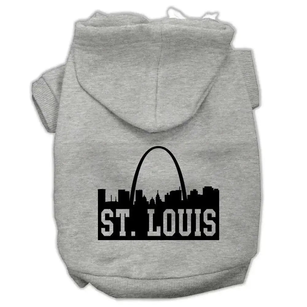 St-Louis-Skyline-Screen-Print-Pet-Hoodies-Grey-Size-Sm-GreatEagleInc-319747138