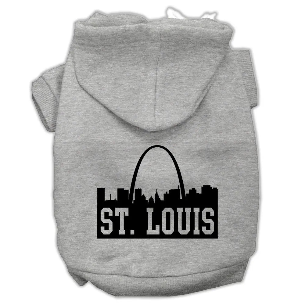 St Louis Skyline Screen Print Pet Hoodies Grey Size Xs Default Title