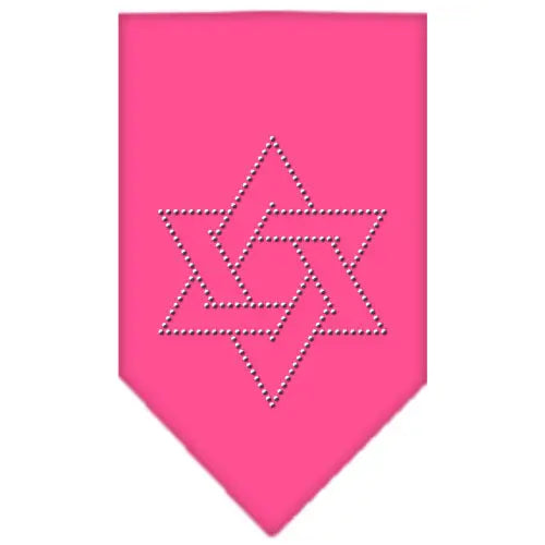 Star Of David Rhinestone Bandana Bright Pink Large Default Title
