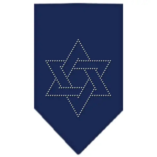 Star Of David Rhinestone Bandana Navy Blue Large Default Title