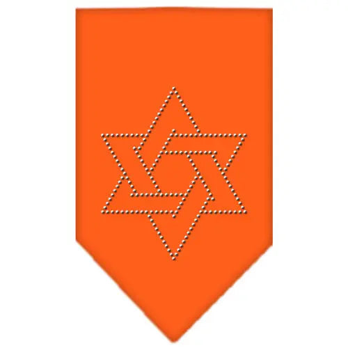 Star Of David Rhinestone Bandana Orange Large Default Title