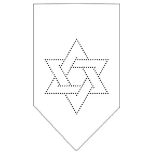 Star Of David Rhinestone Bandana White Large Default Title
