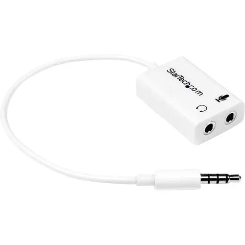 StarTech.com 3.5mm 4 Position to 2x 3 Position 3.5mm Headset Splitter Adapter M/F - White Default Title