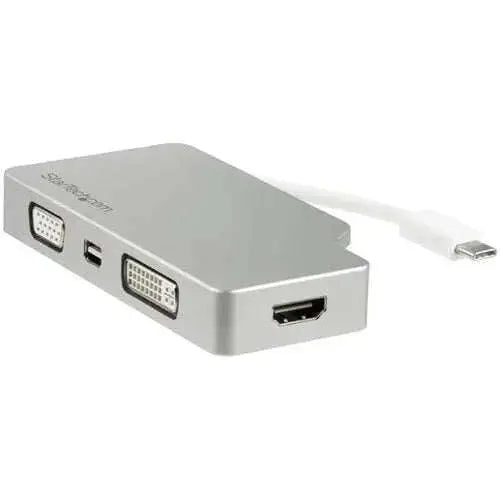 StarTech.com-USB-C-Multiport-Video-Adapter-4-in-1-USB-C-to-DVI-HDMI-VGA-mDP-Video-Adapter-Silver-4K-30-Hz-CDPVGDVHDMDP-StarTech.com-318510110